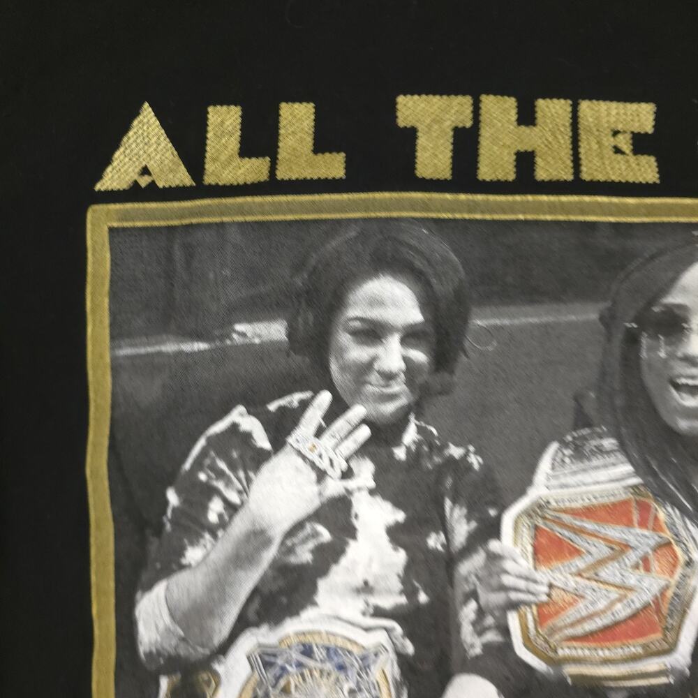 WWE Bayley Sasha Banks All The Gold Shirt Women Champions Tee Black Size M - Picture 5 of 11